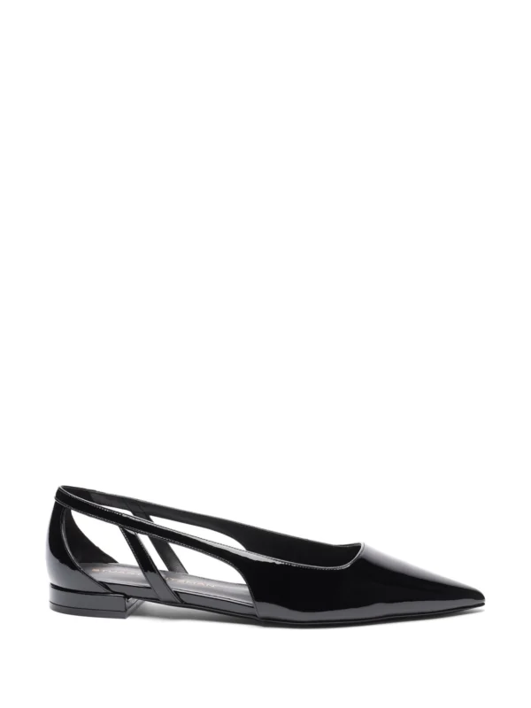 Stuart Weitzman Stuart Power Cutout Flat in Black