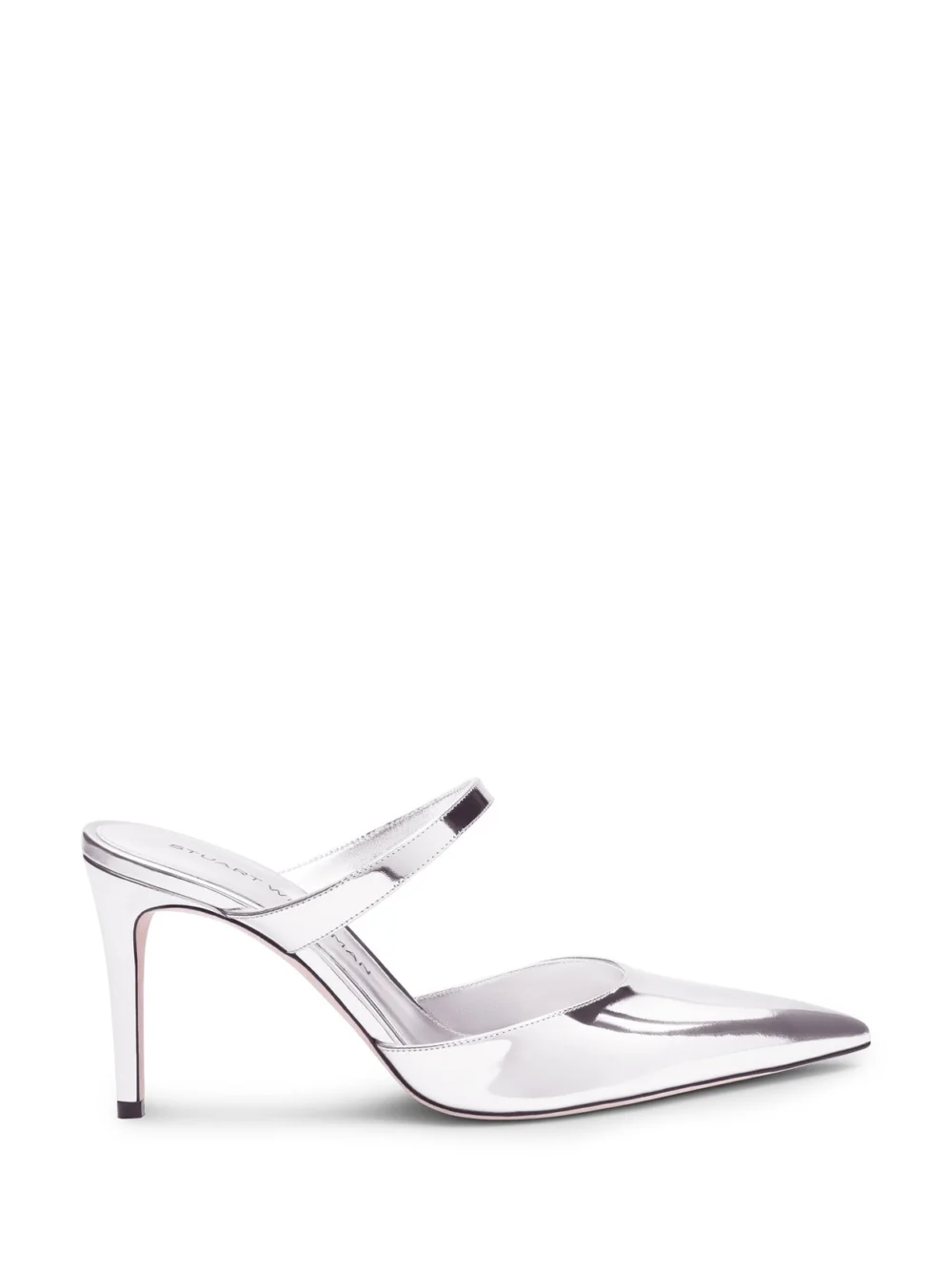 Stuart Weitzman Stuart Power Mule 85 in Silver