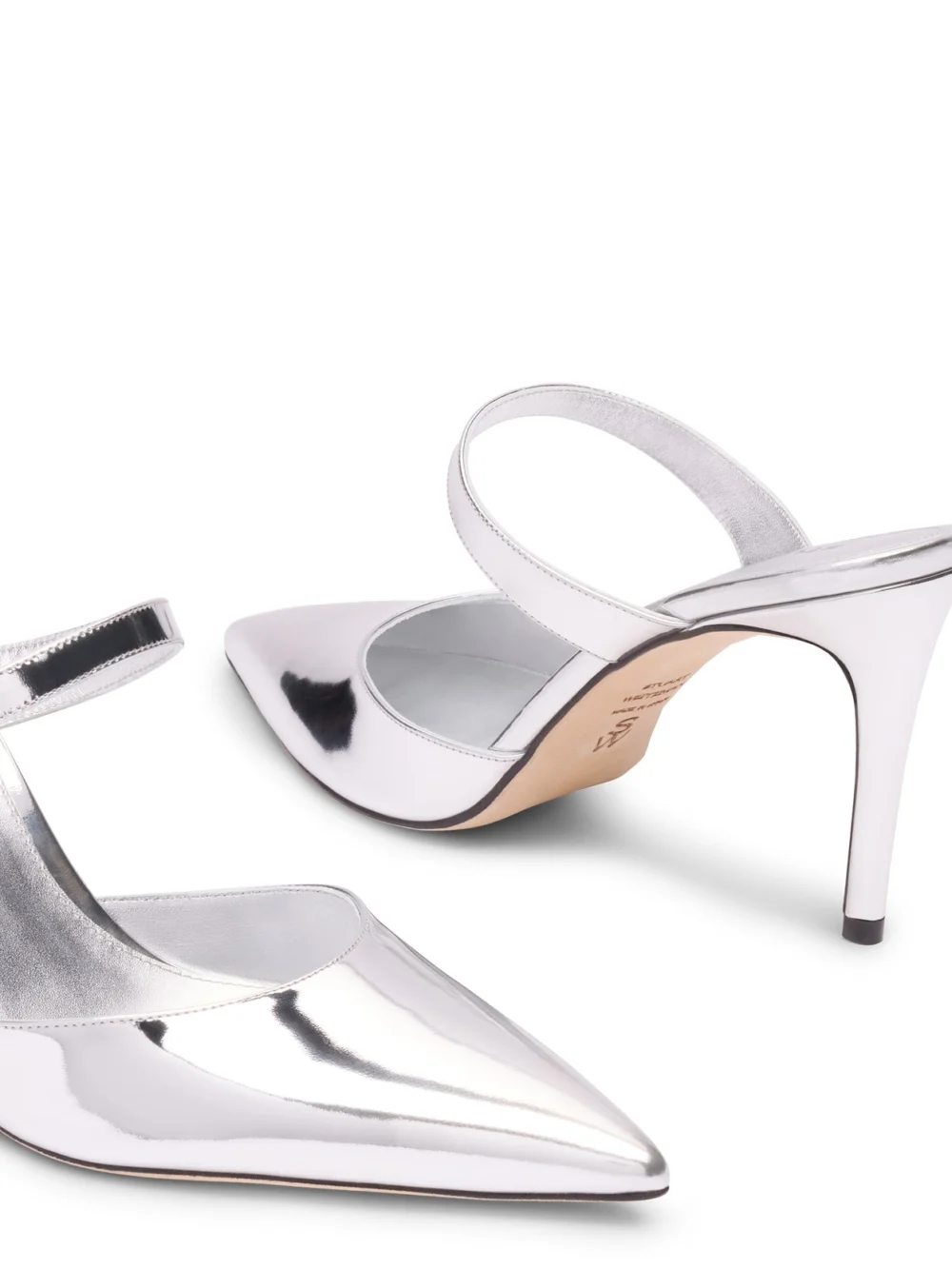 Stuart Weitzman Stuart Power Mule 85 in Silver, view 4