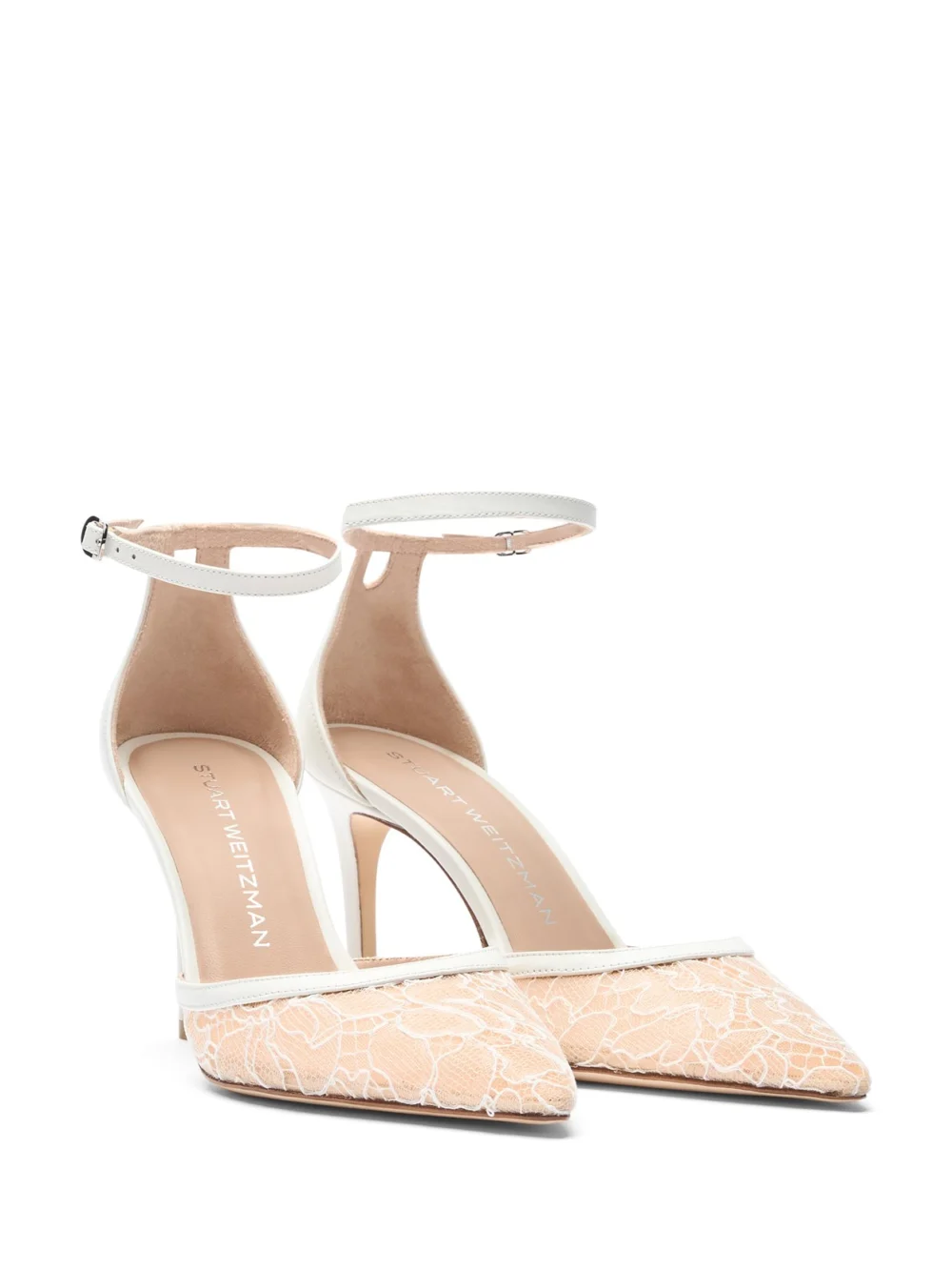 Stuart Weitzman Stuart Power Strap 85 in Blanco/beige/blanco, view 2