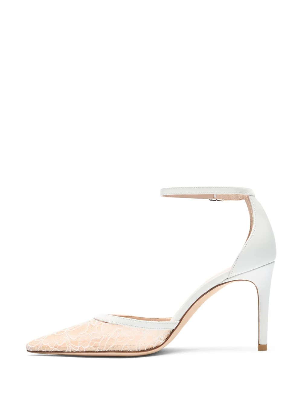 Stuart Weitzman Stuart Power Strap 85 in Blanco/beige/blanco, view 3