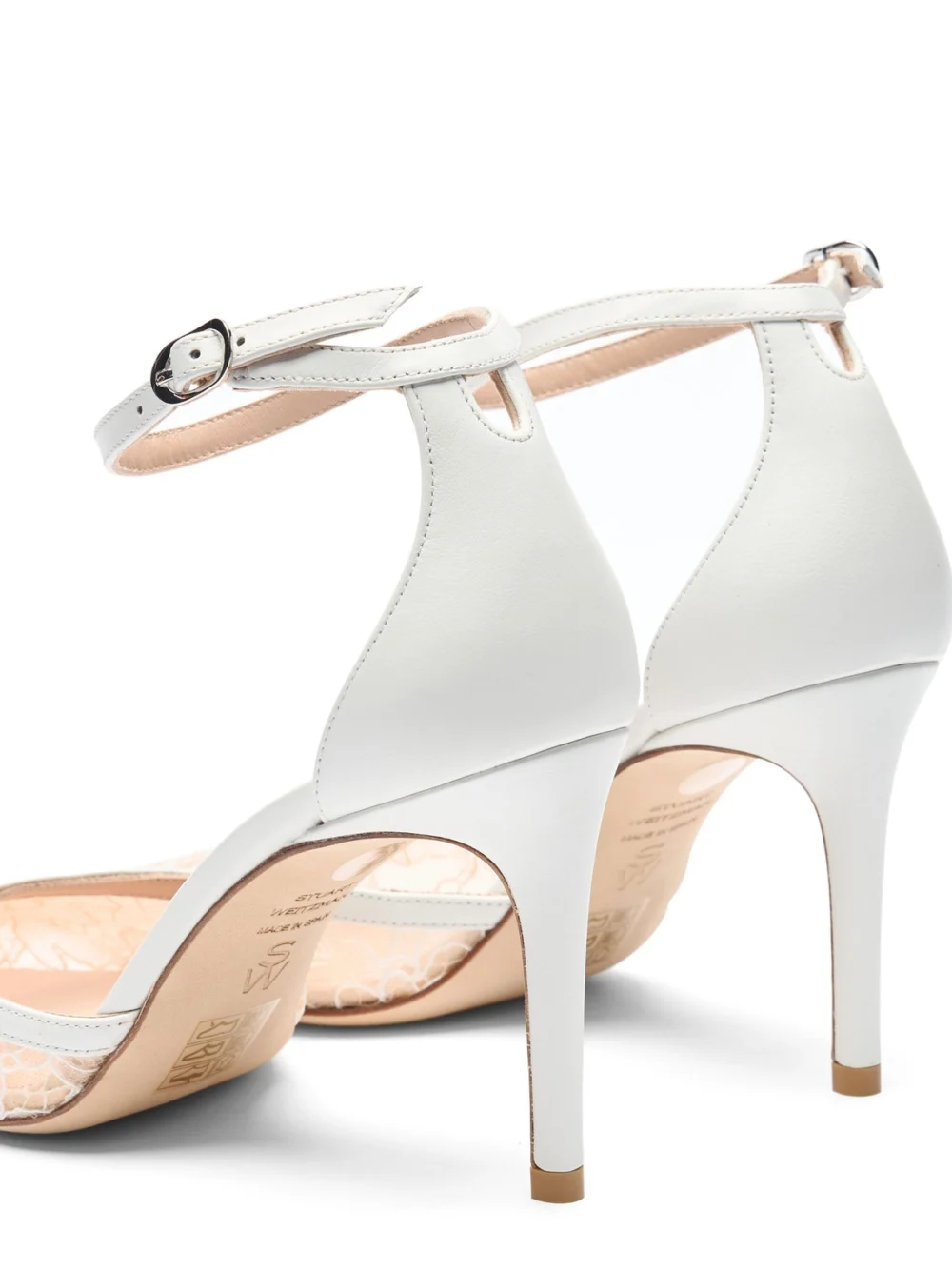 Stuart Weitzman Stuart Power Strap 85 in Blanco/beige/blanco, view 5