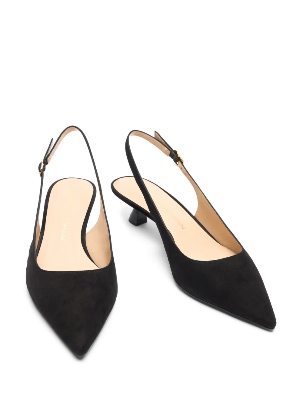 Stuart Weitzman Stuart Sculpt Slingback 35 in Black, view 4