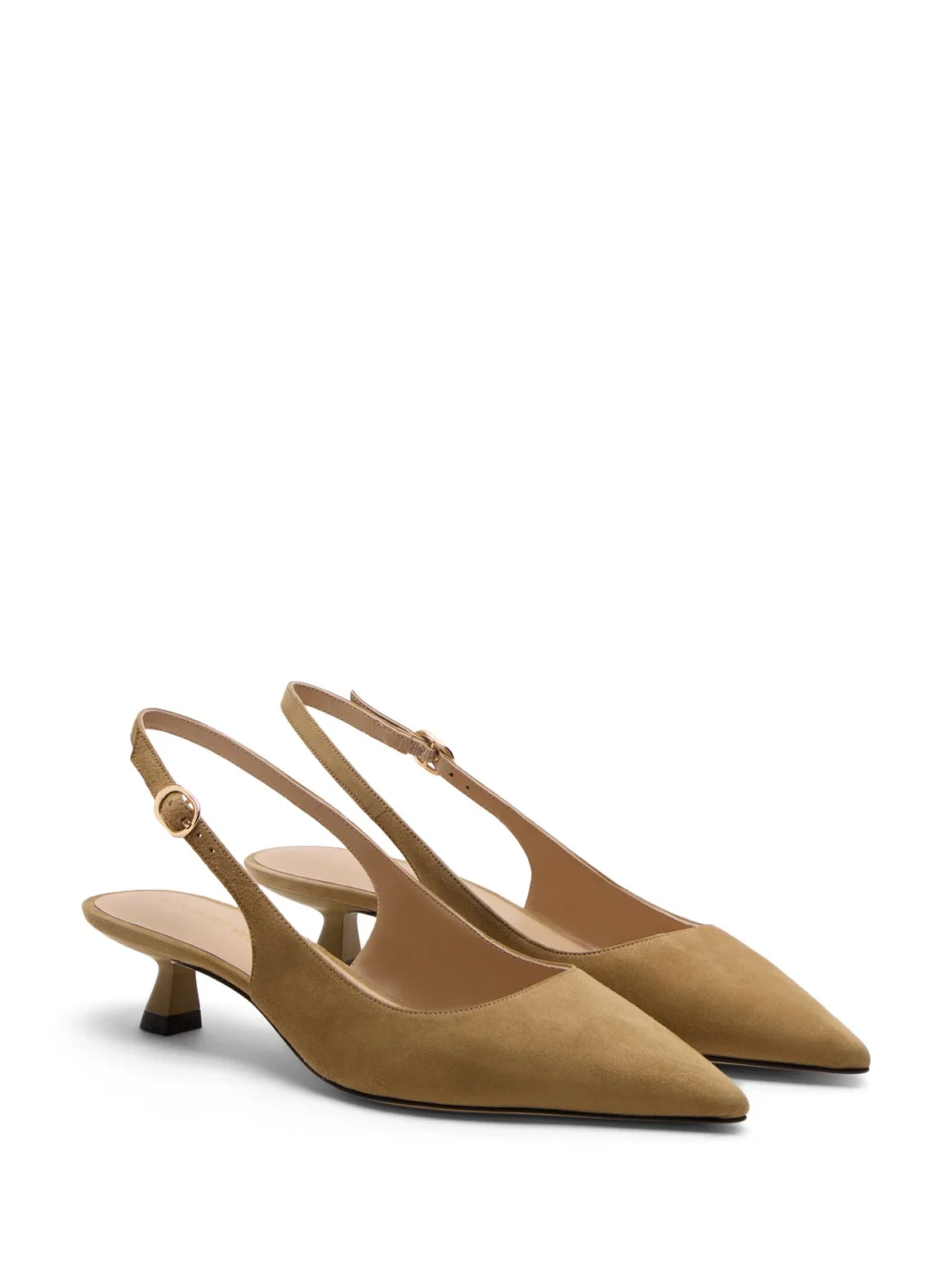 Stuart Weitzman Stuart Sculpt Slingback 35 in Golden Olive, view 2