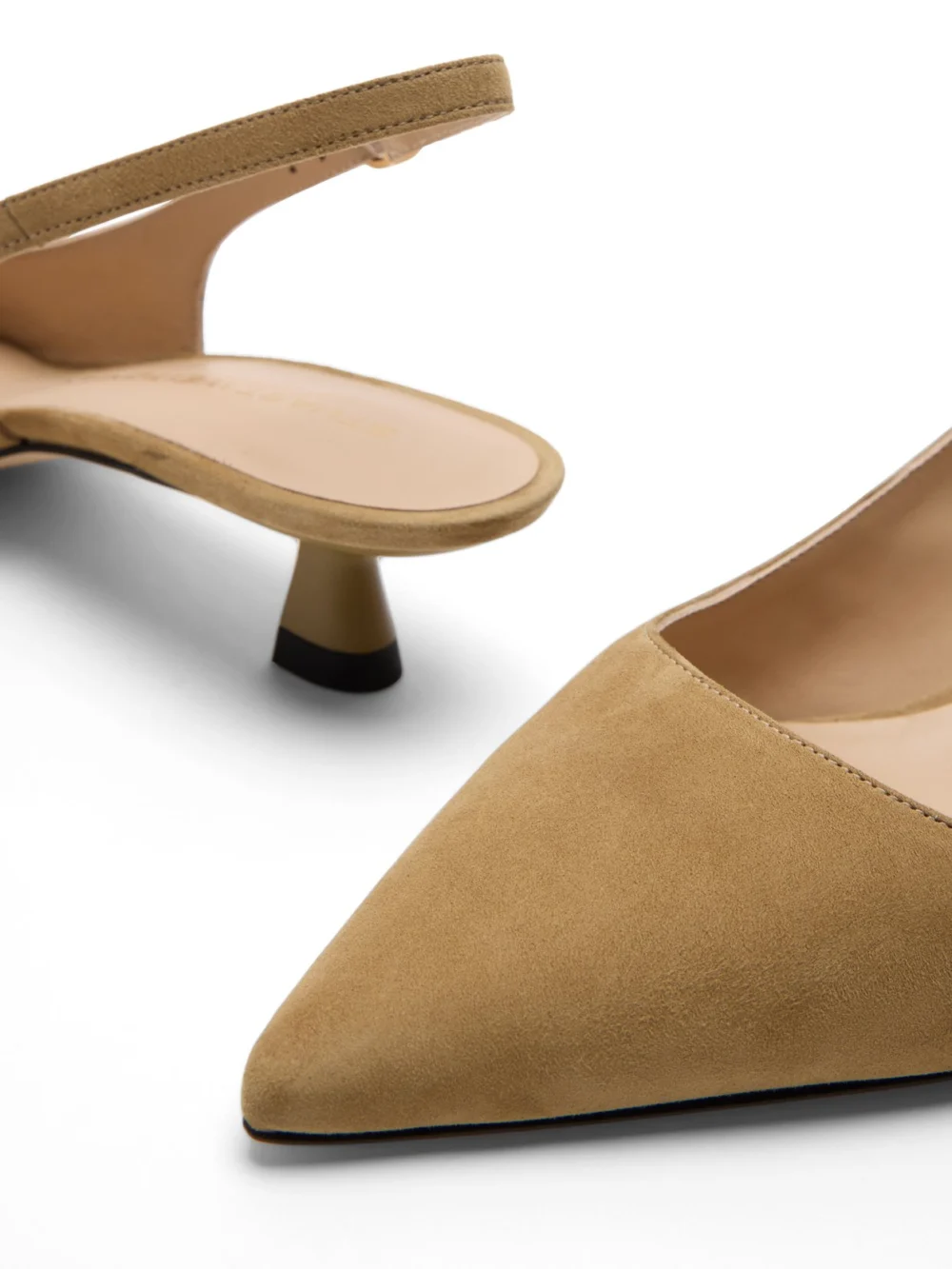 Stuart Weitzman Stuart Sculpt Slingback 35 in Golden Olive, view 6