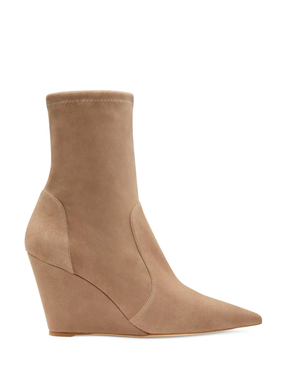 Stuart Weitzman Stuart Wedge 85 Sock Bootie in cashmere