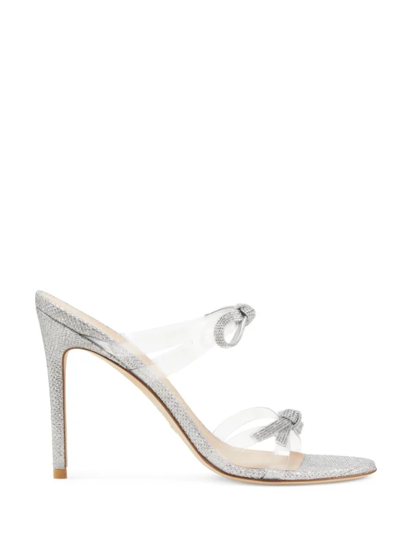 Stuart Weitzman Sw Bow 100 Slide in Crystal