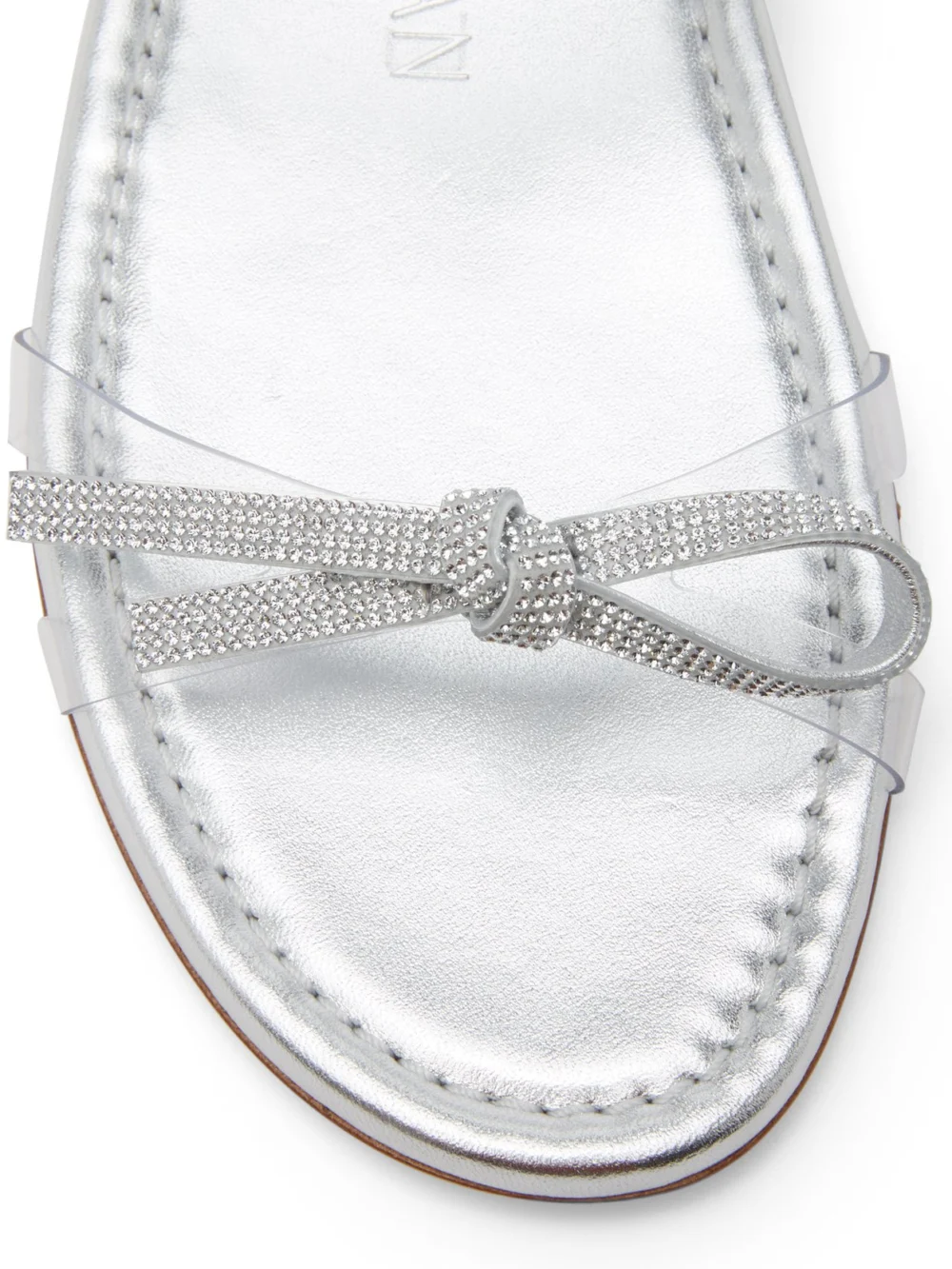 Stuart Weitzman Sw Bow Slide in Silver, view 5