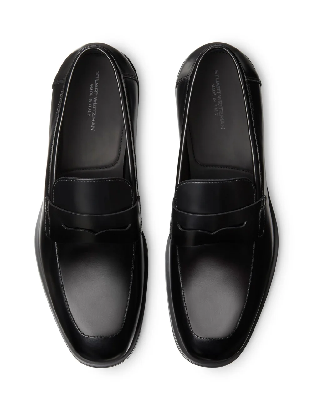 Stuart Weitzman Sw Club Classic Penny Loafer in Black, view 4