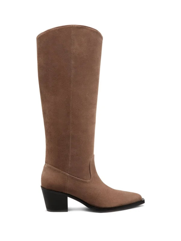 Stuart Weitzman Tate Boot in Taupe/black