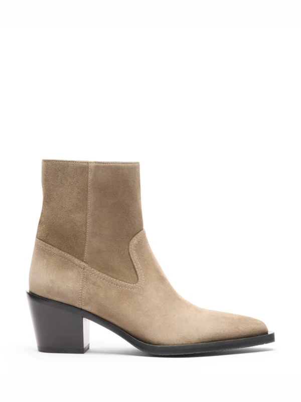 Stuart Weitzman Tate Bootie in Smokey Taupe/black