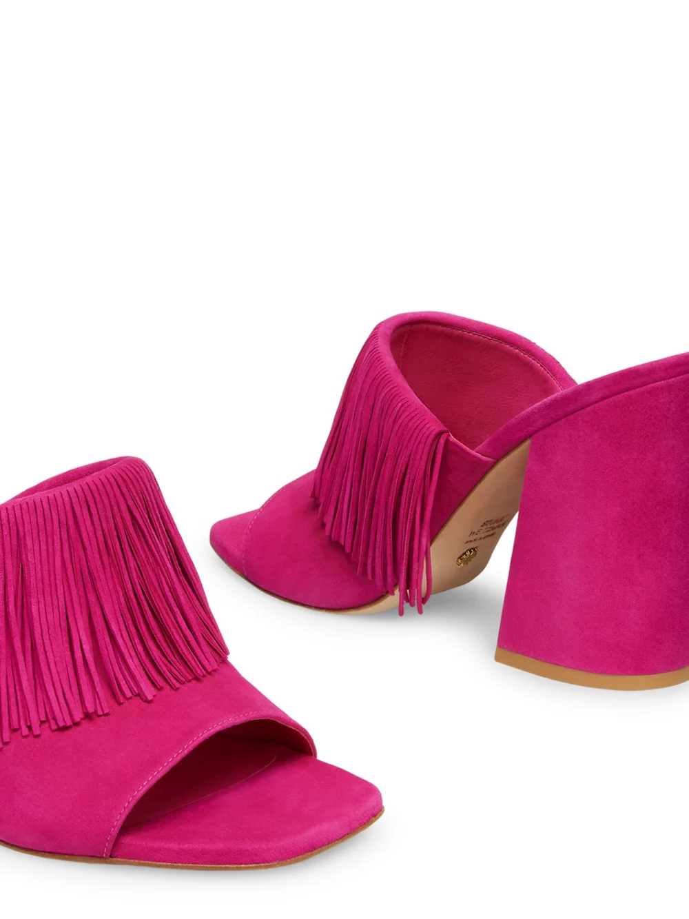 Stuart Weitzman Tia Fringe 100 Slide in Begonia, view 4