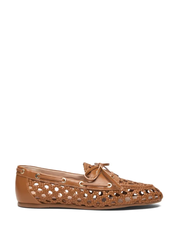 Stuart Weitzman Tinsley Woven Moccasin in Boho Tan