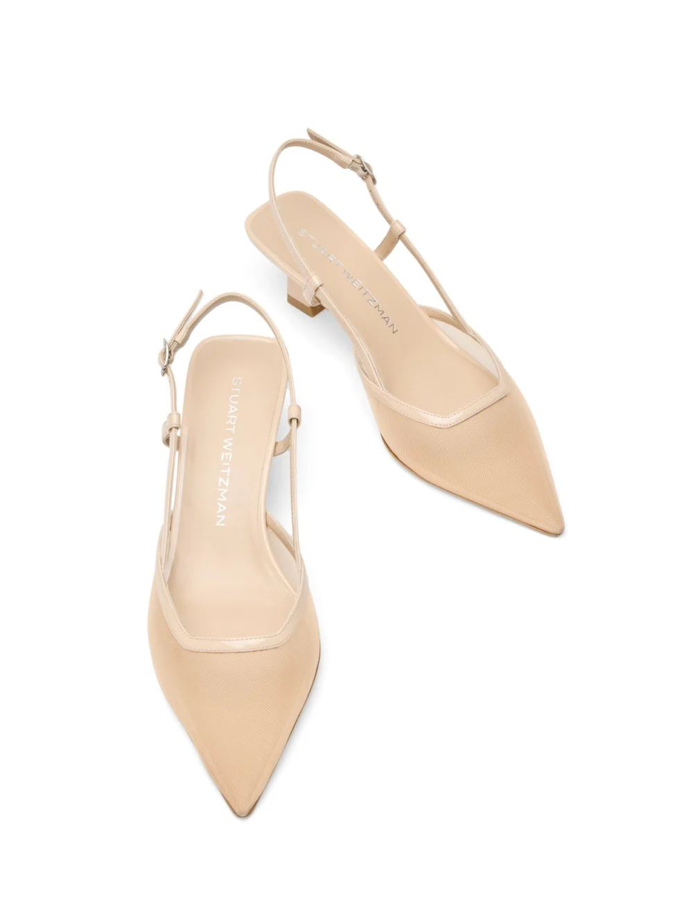 Stuart Weitzman Vinnie 50 Slingback in Beige/barely Beige, view 4