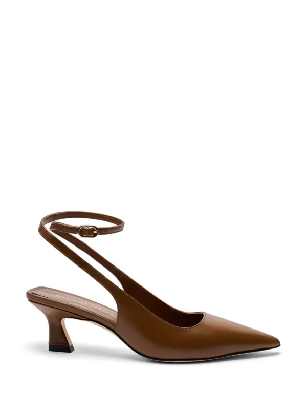 Stuart Weitzman Vinnie 50 Strap Pump in Toasted Almond