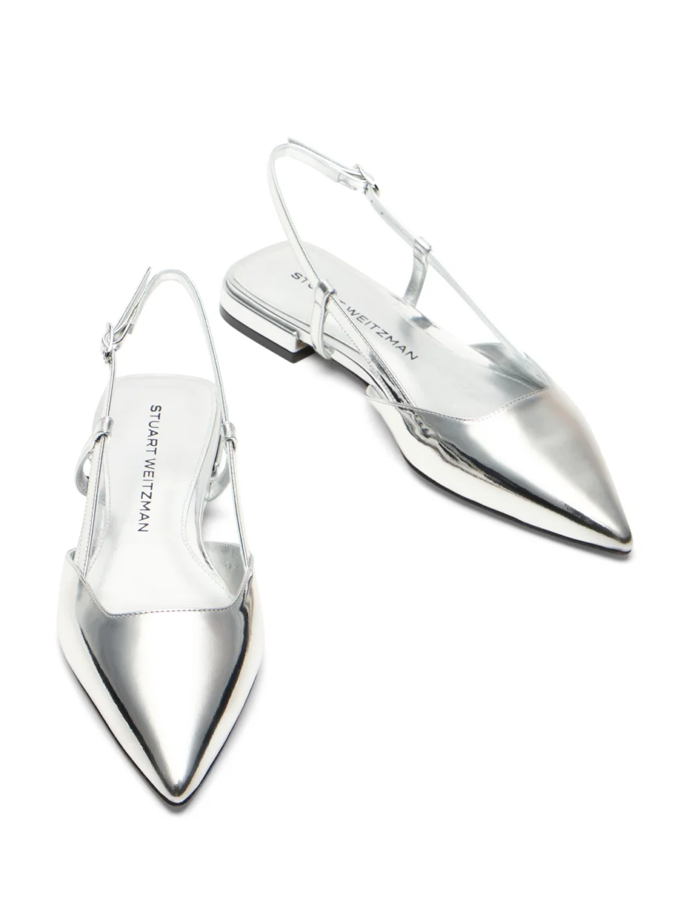 Stuart Weitzman Vinnie Slingback in Silver, view 4