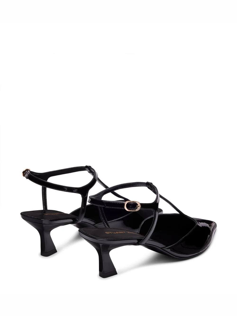 Stuart Weitzman Vinnie T-strap Pump in Black, view 3