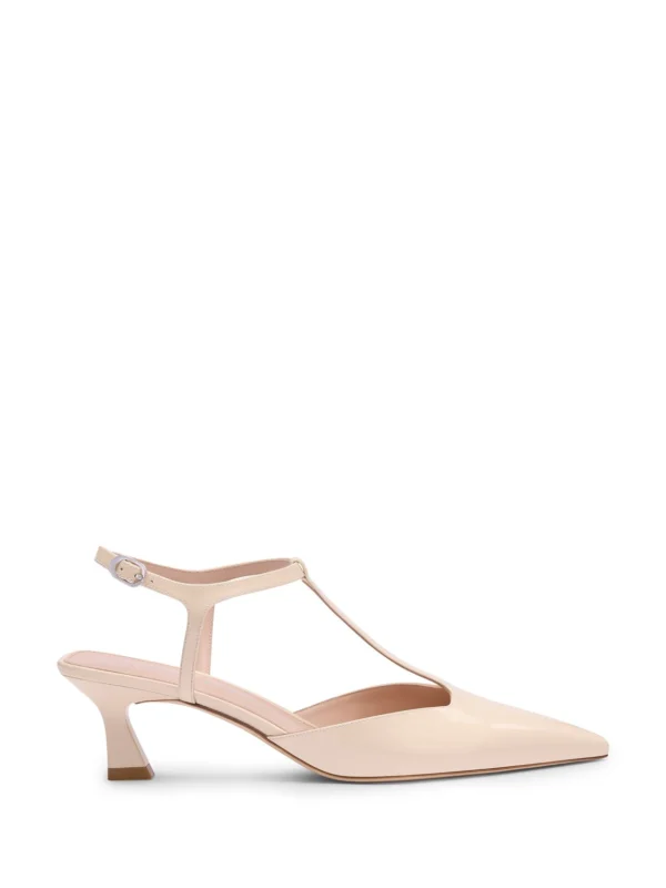 Stuart Weitzman Vinnie T-strap Pump in Linen