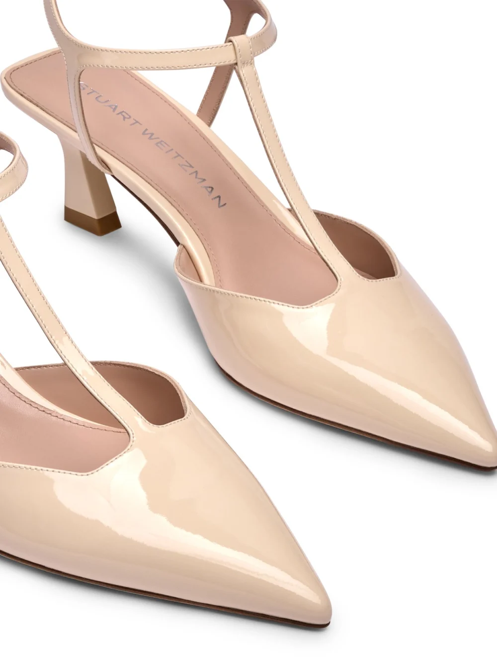 Stuart Weitzman Vinnie T-strap Pump in Linen, view 4
