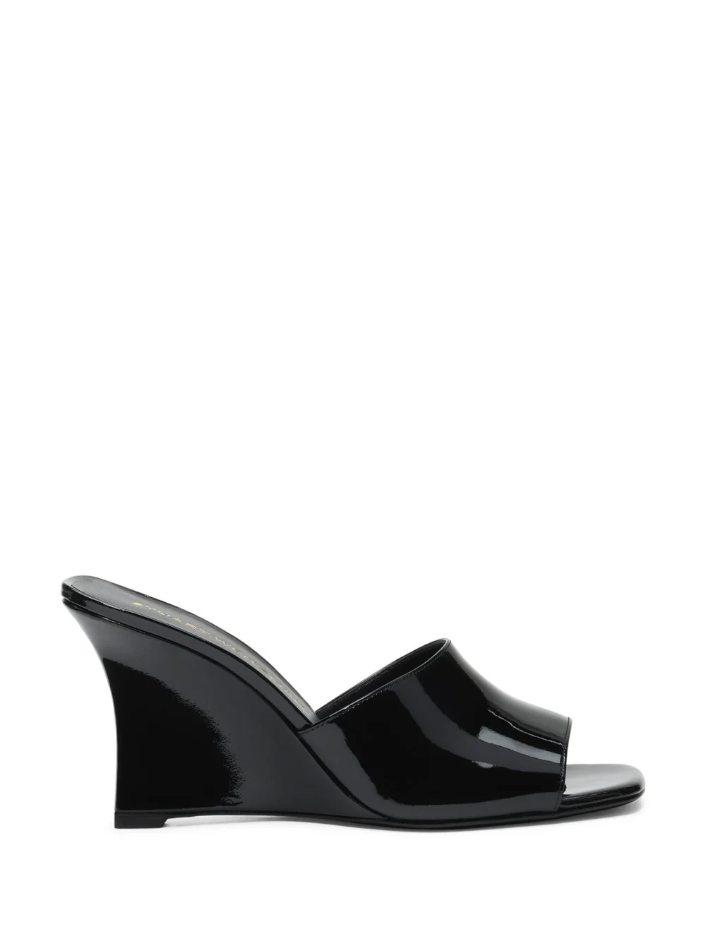 Stuart Weitzman Vinnie Wedge Mule 85 in Black