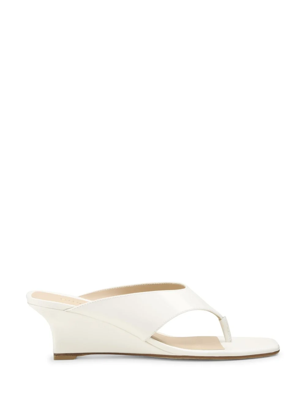 Stuart Weitzman Vinnie Wedge Thong 50 in Blanco
