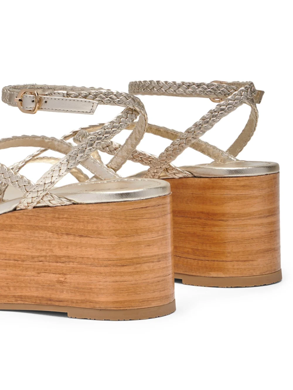 Stuart Weitzman Wovette Wedge in Light Gold/sand, view 5