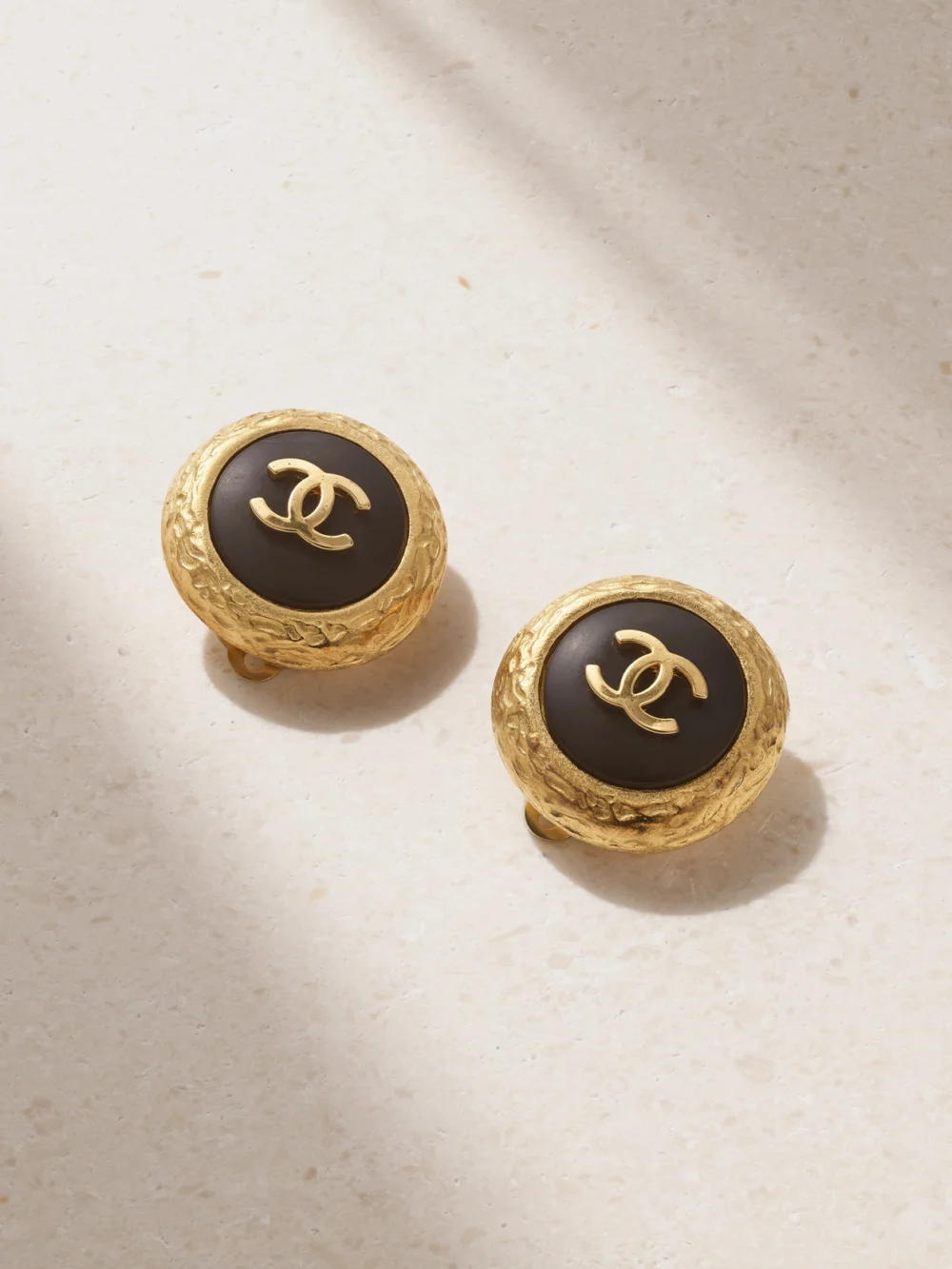 Susan Caplan Vintage Gold-plated and Enamel Clip Earrings