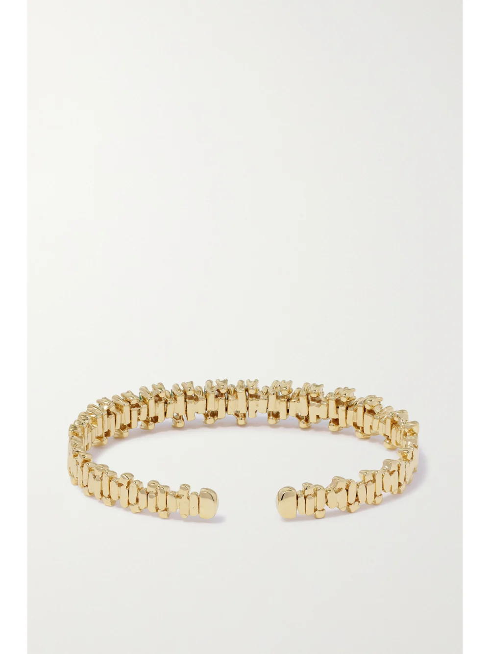 Back view of the Suzanne Kalan 18-karat Gold, Emerald and Diamond Cuff