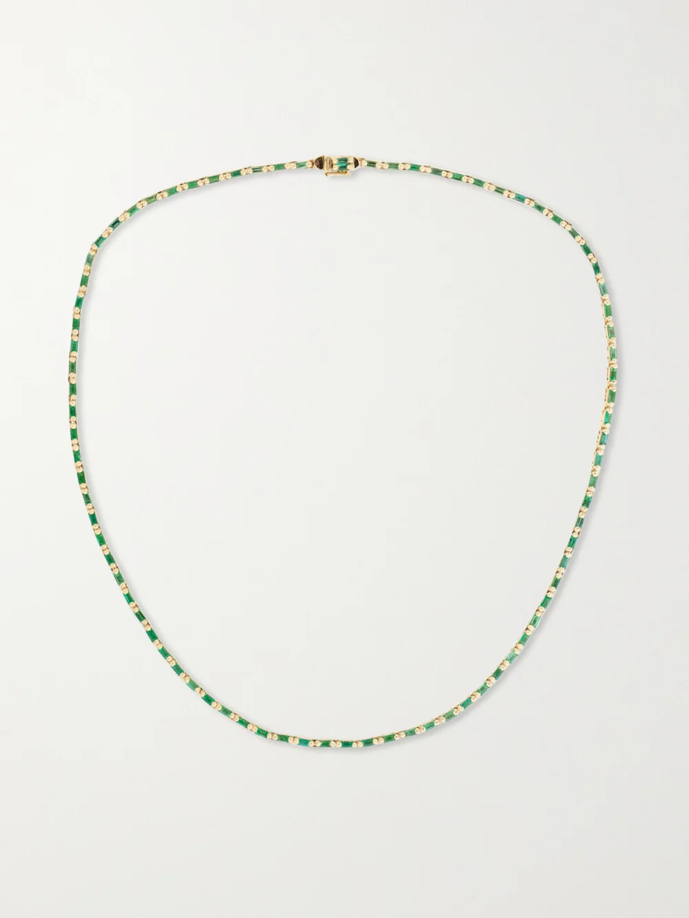 Suzanne Kalan 18-karat Gold Emerald Tennis Necklace