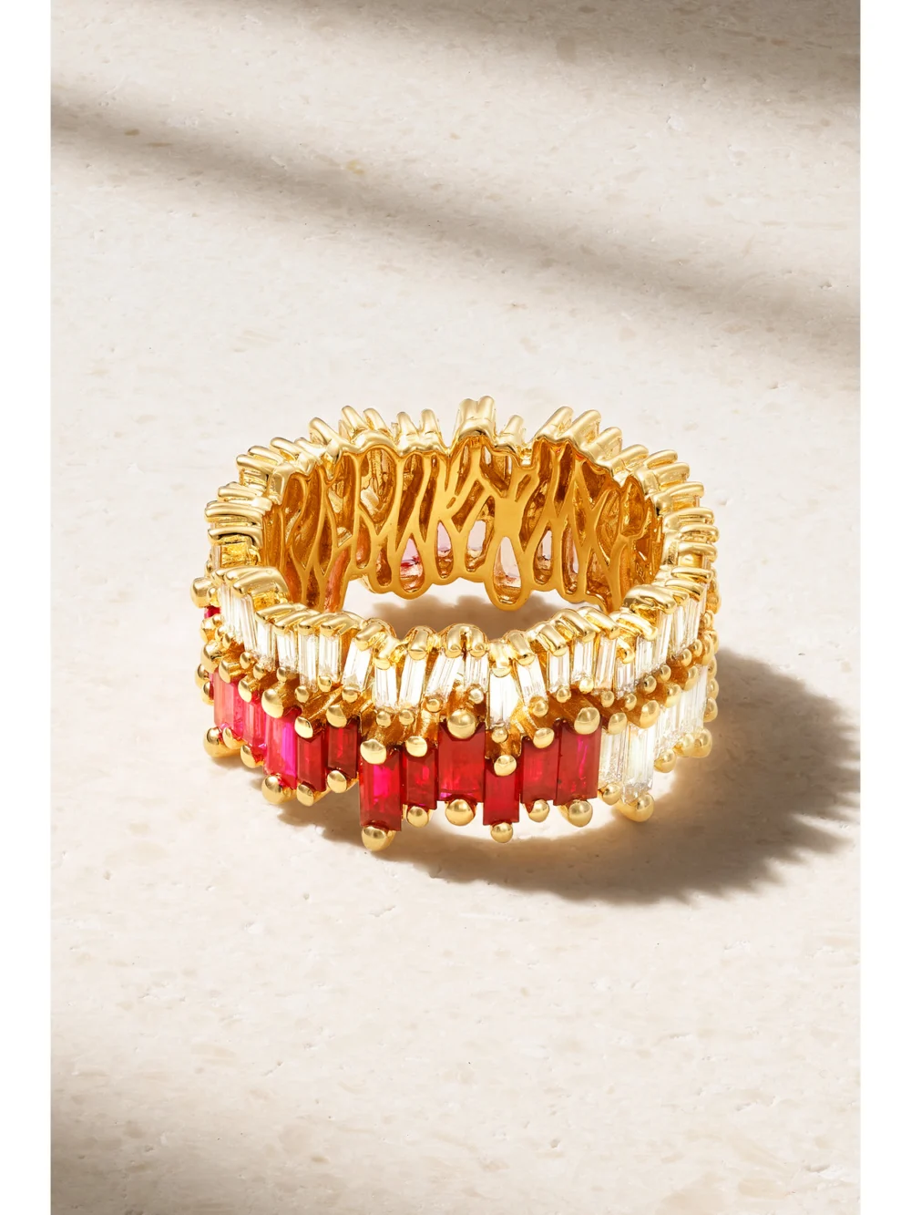 Back view of the Suzanne Kalan 18-karat Gold, Sapphire and Diamond Ring