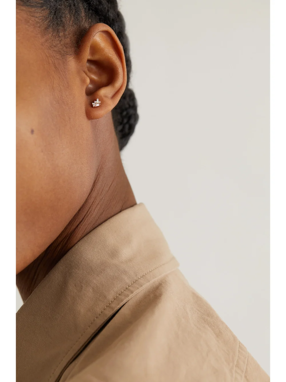 Suzanne Kalan 18-karat Rose Gold Diamond Earrings, styled view