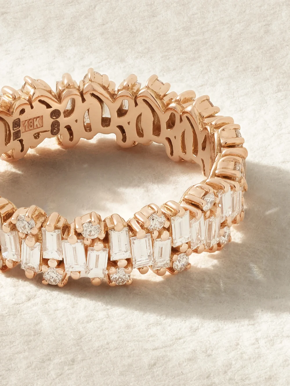 Back view of the Suzanne Kalan 18-karat Rose Gold Diamond Ring