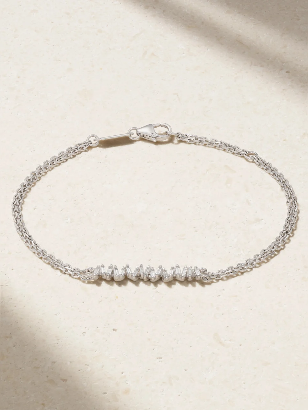 Suzanne Kalan 18-karat White Gold Diamond Bracelet in silver