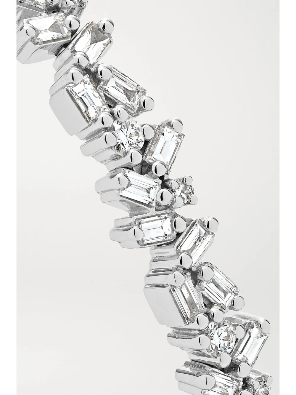 Close-up detail of the Suzanne Kalan 18-karat White Gold Diamond Cuff