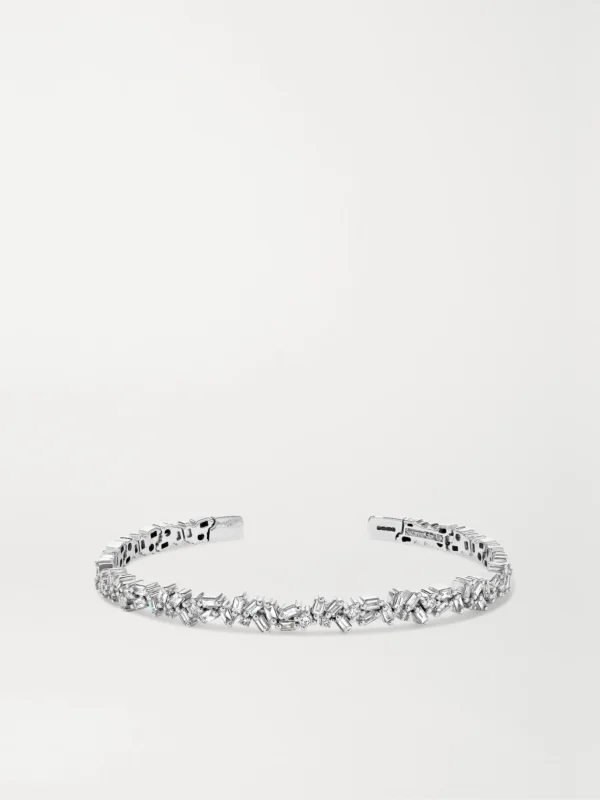 Suzanne Kalan 18-karat White Gold Diamond Cuff