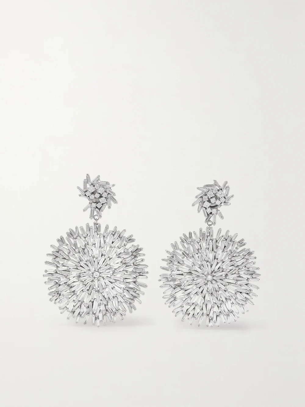 Suzanne Kalan 18-karat White Gold Diamond Earrings