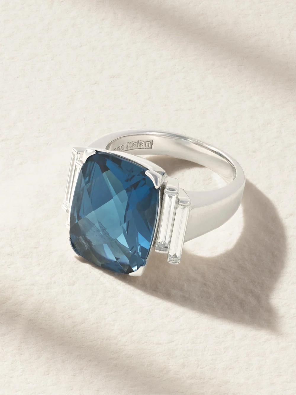 Suzanne Kalan 18-karat White Gold, Topaz and Diamond Ring in 7