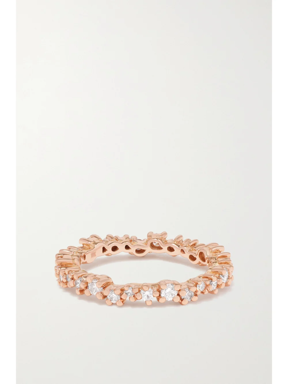 Back view of the Suzanne Kalan Eternity 18-karat Rose Gold Diamond Ring
