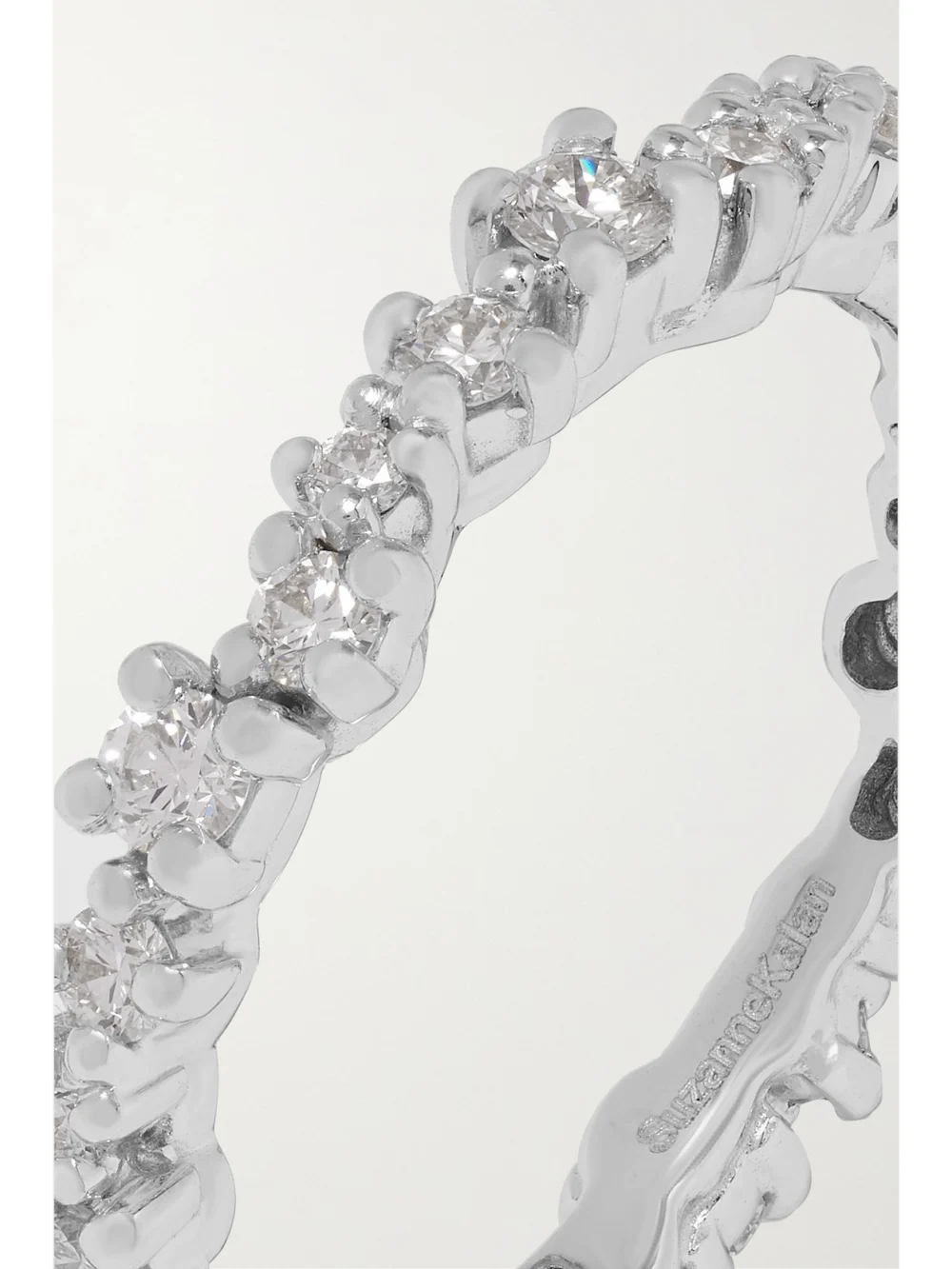 Close-up detail of the Suzanne Kalan Eternity 18-karat White Gold Diamond Ring