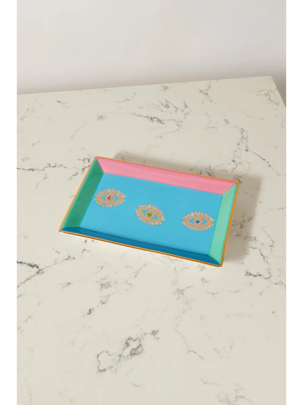 Suzanne Kalan + Jonathan Adler Porcelain Jewelry Tray in blue
