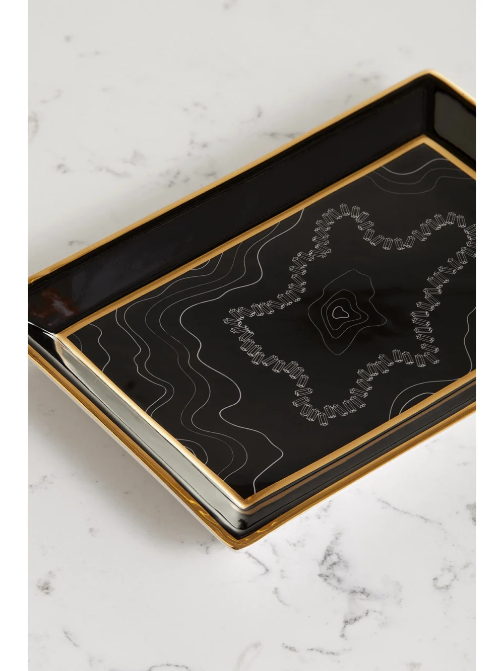 Close-up detail of the Suzanne Kalan Porcelain Jewelry Tray