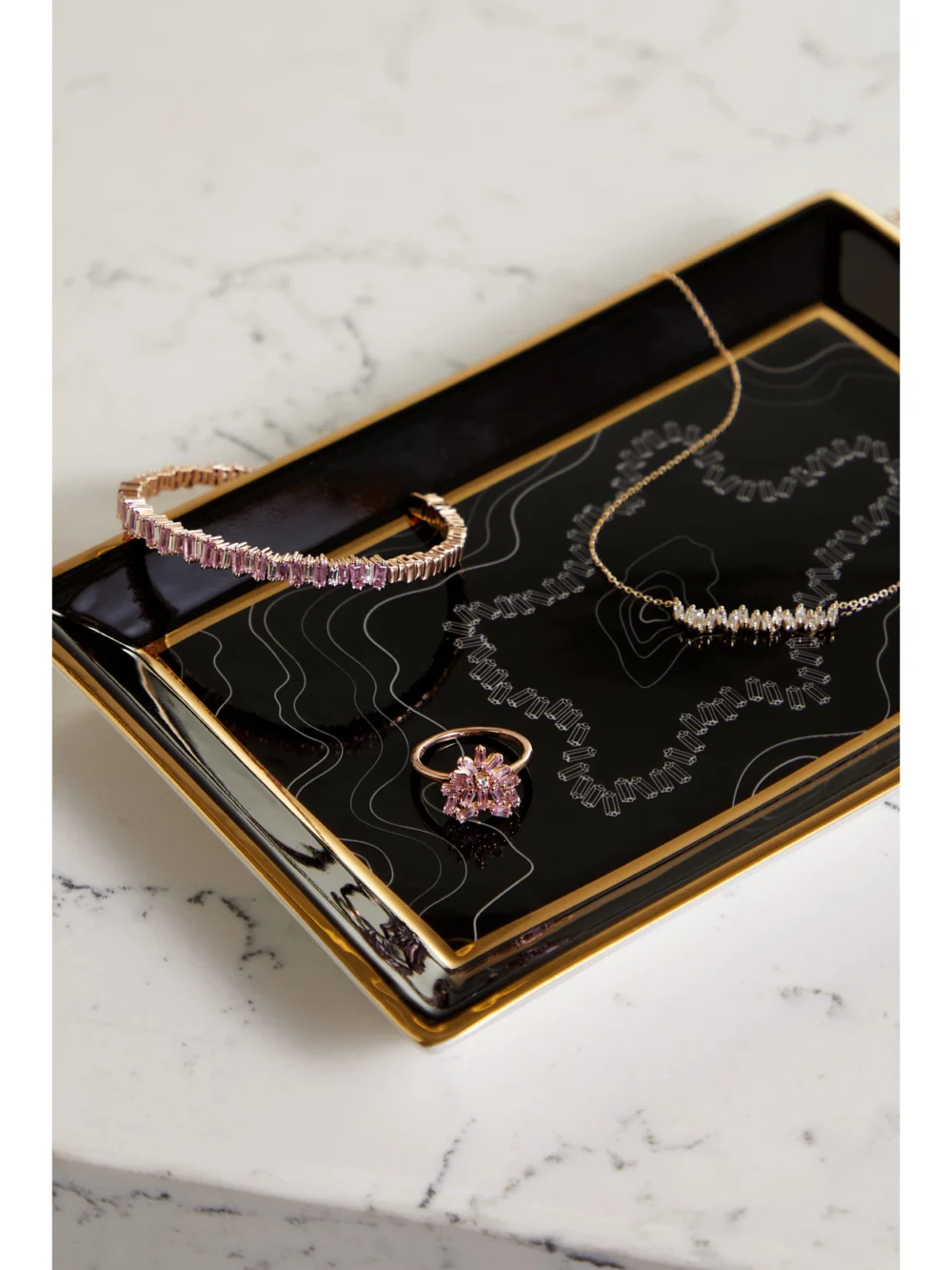 Suzanne Kalan Porcelain Jewelry Tray, styled view