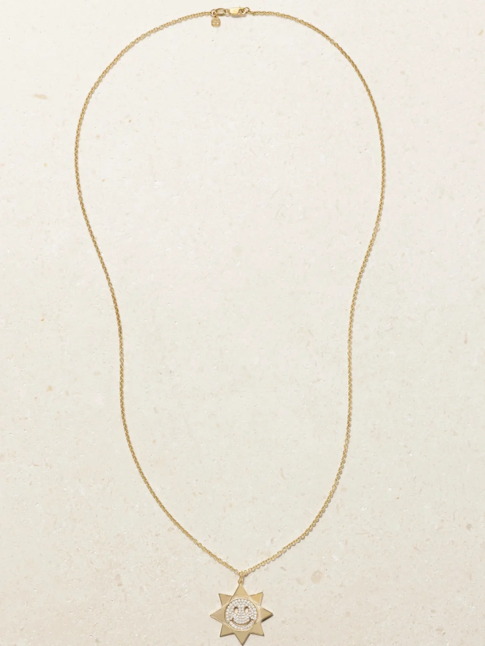 Close-up detail of the Sydney Evan 14-karat Gold Diamond Necklace