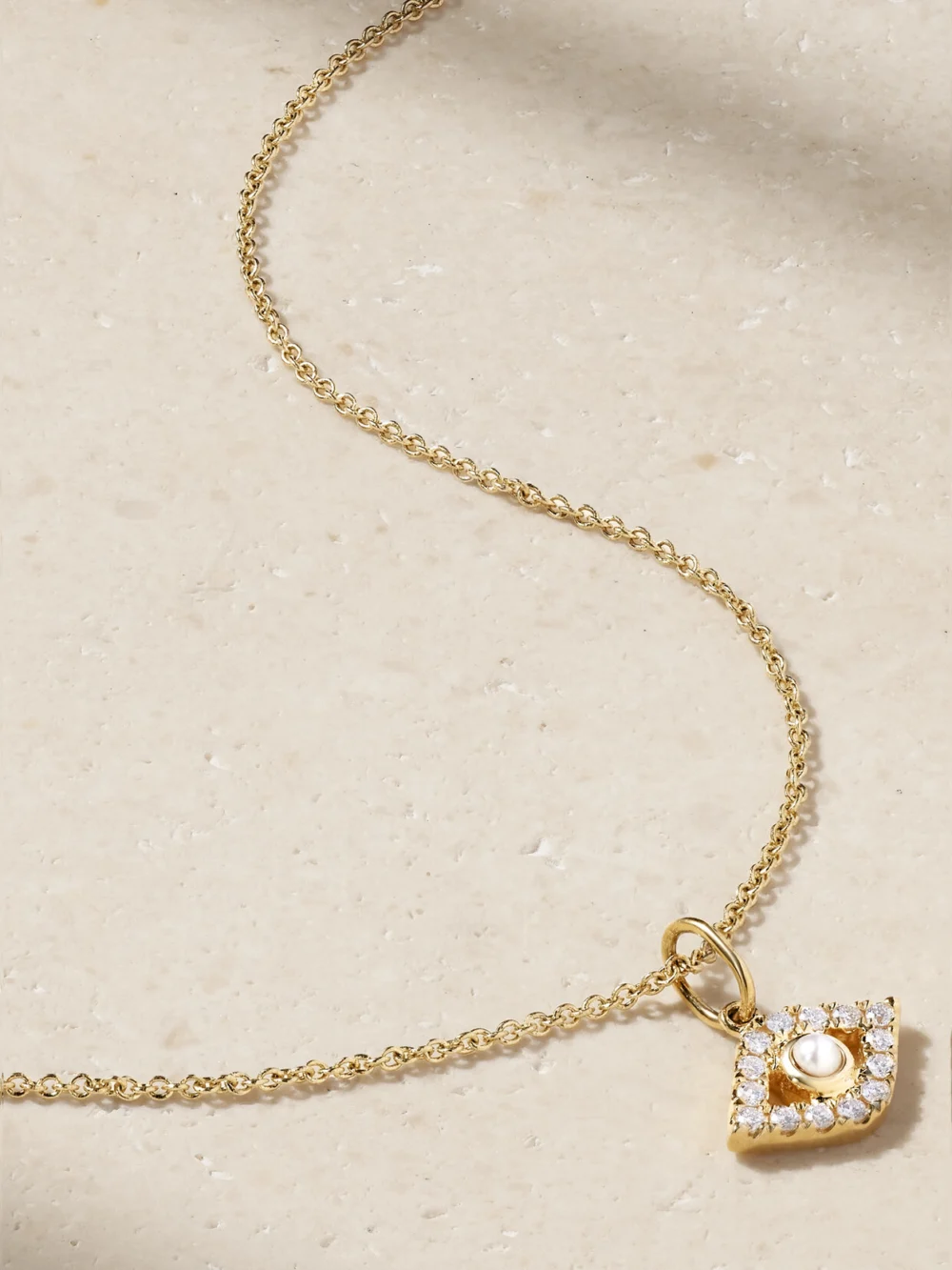 Sydney Evan 14-karat Gold, Pearl and Diamond Necklace