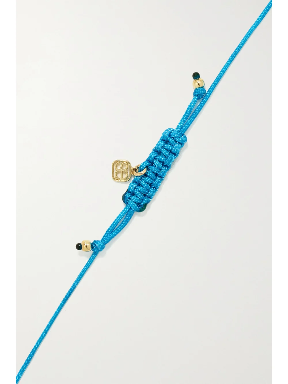Back view of the Sydney Evan Evil Eye 14-karat Gold, Cord and Enamel Bracelet