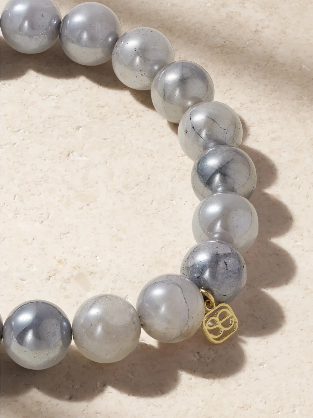 Back view of the Sydney Evan Evil Eye 14-karat Gold, Moonstone and Diamond Bracelet