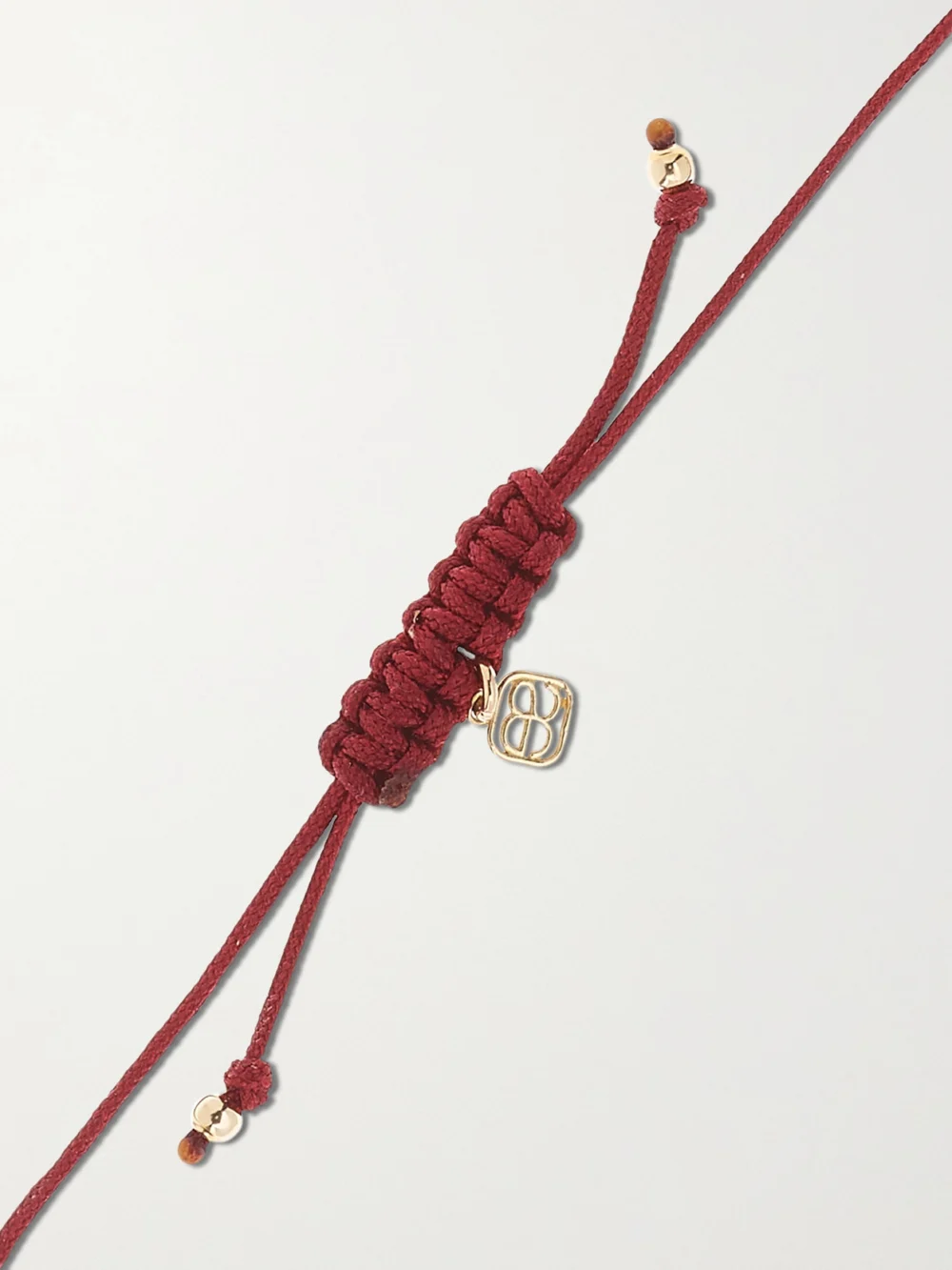 Back view of the Sydney Evan Hamsa 14-karat Gold, Cord and Diamond Bracelet