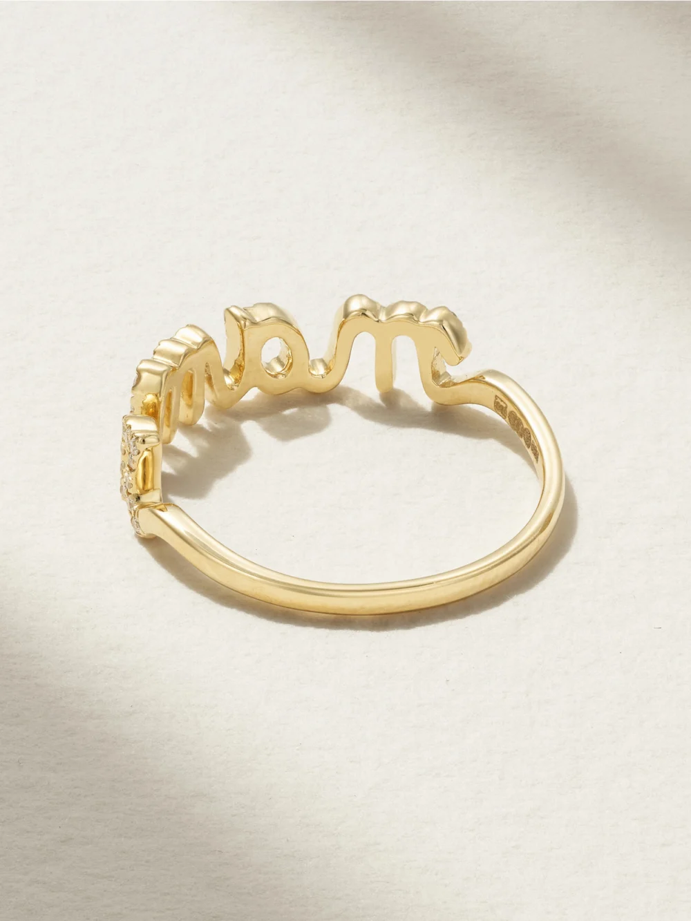 Back view of the Sydney Evan Mama 14-karat Gold Diamond Ring