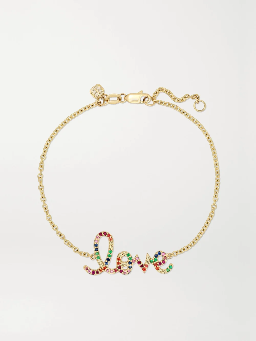 Sydney Evan Medium Love 14-karat Gold Multi-stone Bracelet