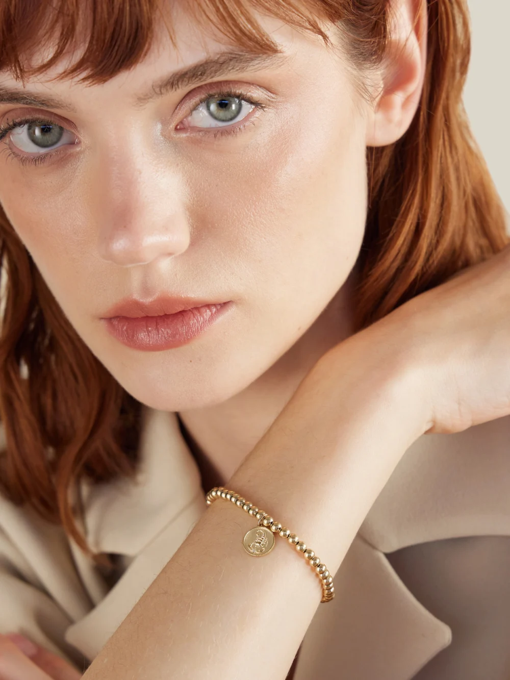 Sydney Evan Scorpio 14-karat Gold Diamond Bracelet, styled view